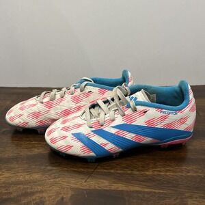 Adidas Predator League FG Youth Size 1 White Pink Soccer Futbol Cleats IF6352